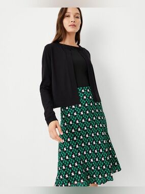 Ann Taylor Floral Tile Bias Slip Skirt